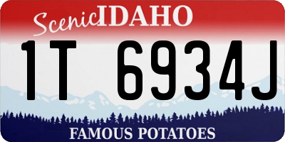 ID license plate 1T6934J
