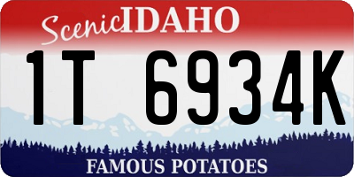 ID license plate 1T6934K