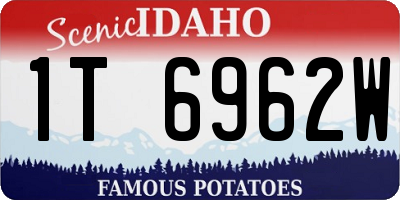 ID license plate 1T6962W