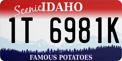 ID license plate 1T6981K