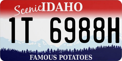 ID license plate 1T6988H
