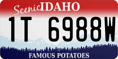 ID license plate 1T6988W