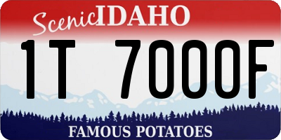 ID license plate 1T7000F