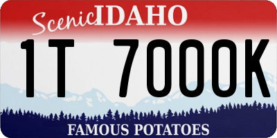 ID license plate 1T7000K