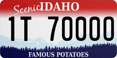 ID license plate 1T7000O