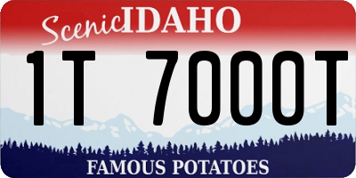 ID license plate 1T7000T