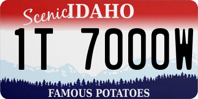 ID license plate 1T7000W