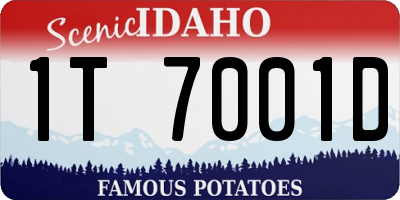 ID license plate 1T7001D