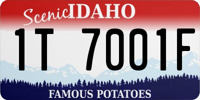 ID license plate 1T7001F