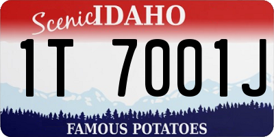 ID license plate 1T7001J