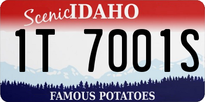 ID license plate 1T7001S