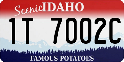ID license plate 1T7002C