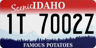 ID license plate 1T7002Z