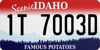 ID license plate 1T7003D