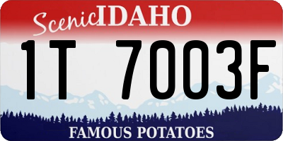 ID license plate 1T7003F