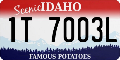 ID license plate 1T7003L