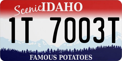 ID license plate 1T7003T