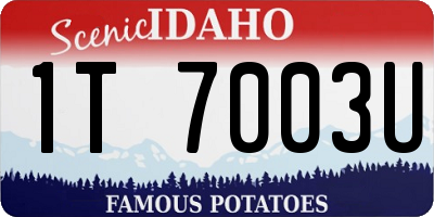 ID license plate 1T7003U