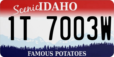 ID license plate 1T7003W