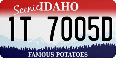 ID license plate 1T7005D