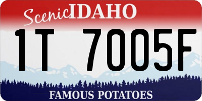 ID license plate 1T7005F