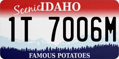 ID license plate 1T7006M