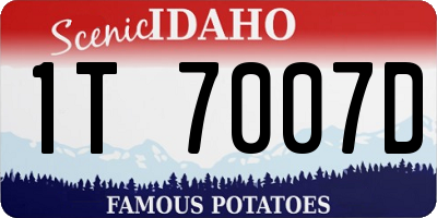 ID license plate 1T7007D