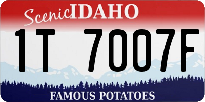 ID license plate 1T7007F