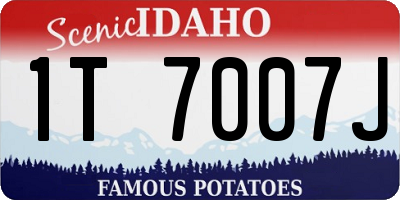 ID license plate 1T7007J