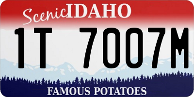 ID license plate 1T7007M