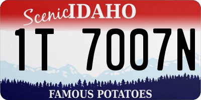 ID license plate 1T7007N