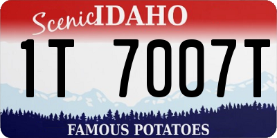 ID license plate 1T7007T