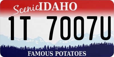 ID license plate 1T7007U