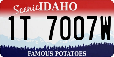 ID license plate 1T7007W