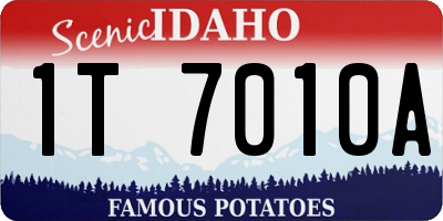 ID license plate 1T7010A