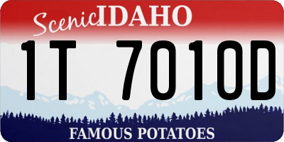 ID license plate 1T7010D