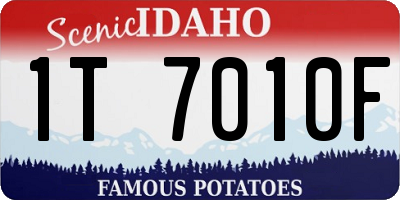 ID license plate 1T7010F