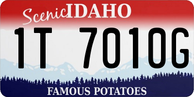 ID license plate 1T7010G