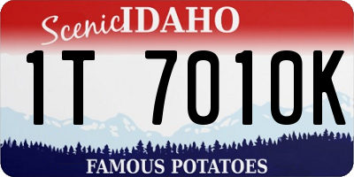 ID license plate 1T7010K