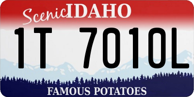 ID license plate 1T7010L