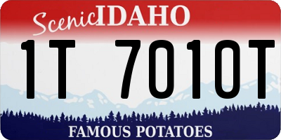 ID license plate 1T7010T