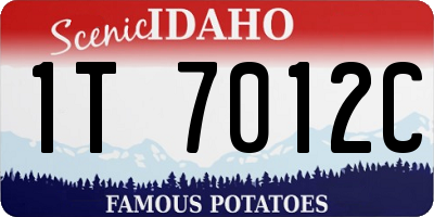 ID license plate 1T7012C