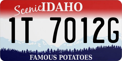 ID license plate 1T7012G