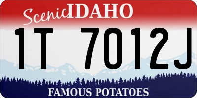 ID license plate 1T7012J