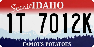 ID license plate 1T7012K