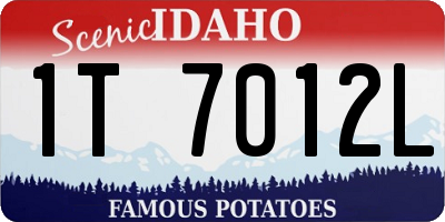 ID license plate 1T7012L