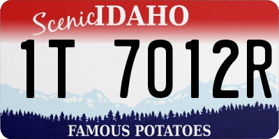 ID license plate 1T7012R