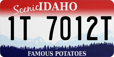 ID license plate 1T7012T