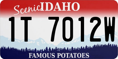 ID license plate 1T7012W