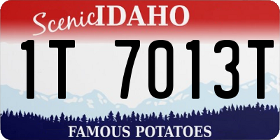 ID license plate 1T7013T